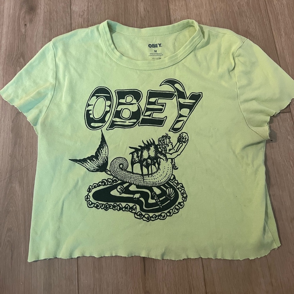 Obey Neon Green Mermaid Tee